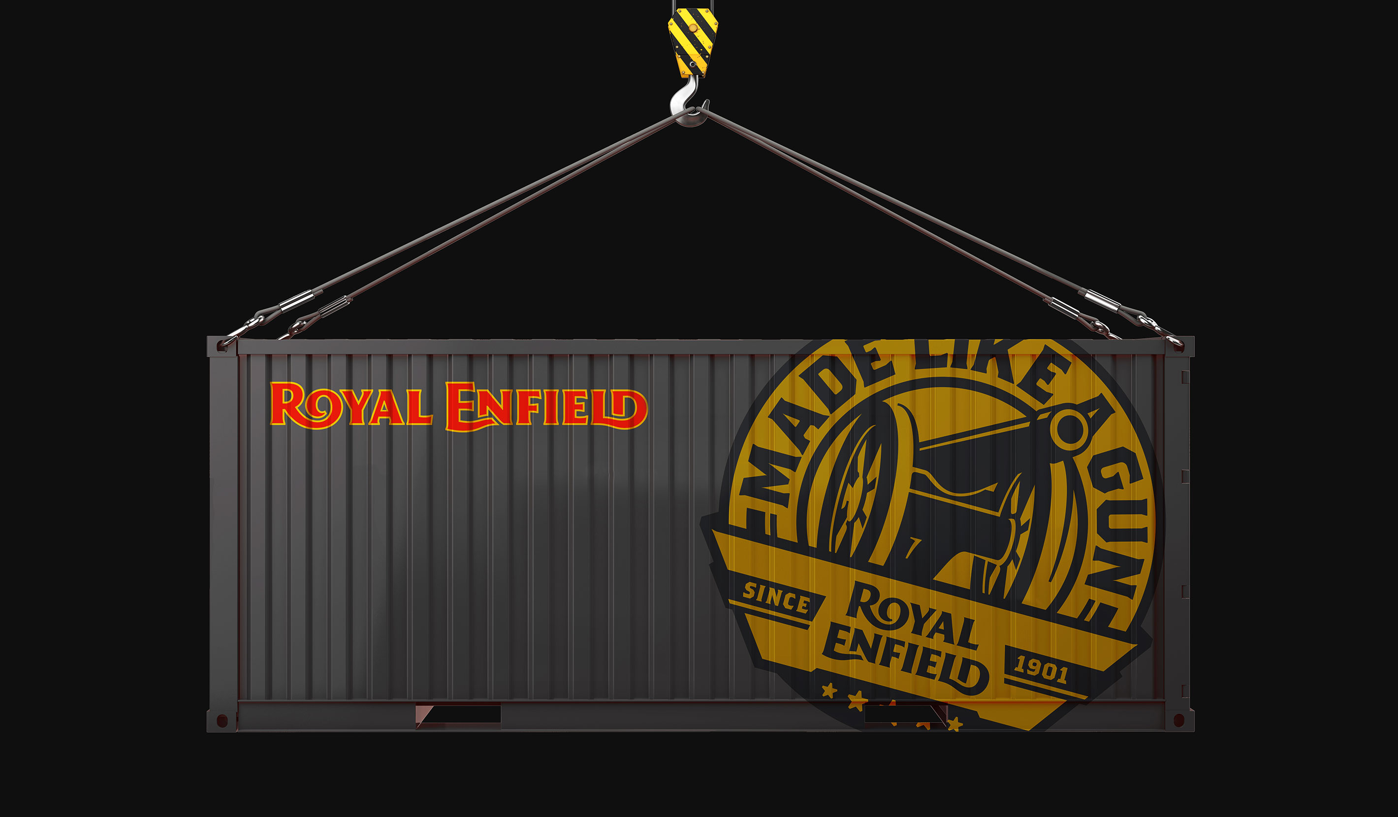 Space-worldwide-Royal Enfield container branding identity interactive